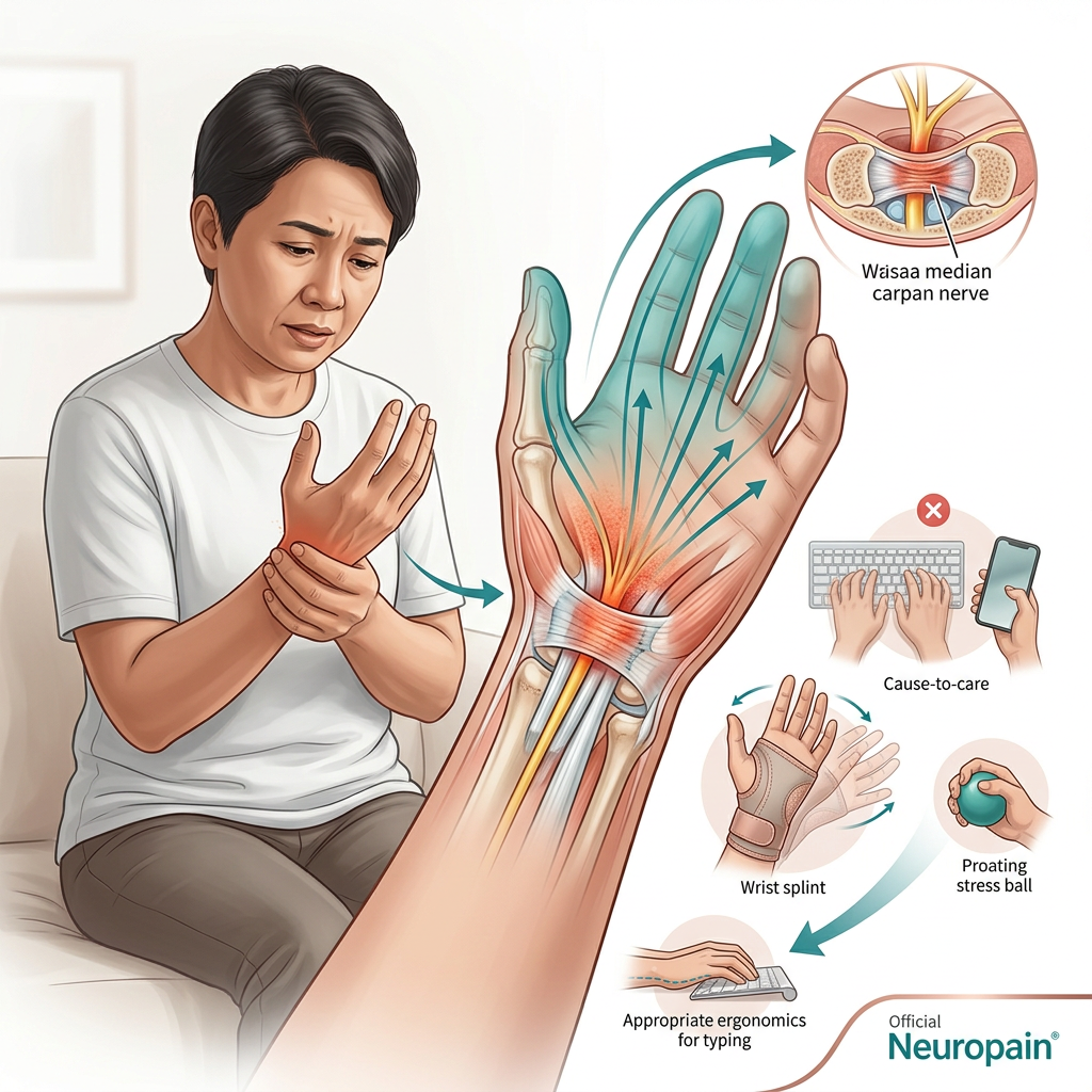 Ilustrasi edukasi: Mengenal Carpal Tunnel Syndrome: Saat Tangan Terasa Kebas dan Nyeri