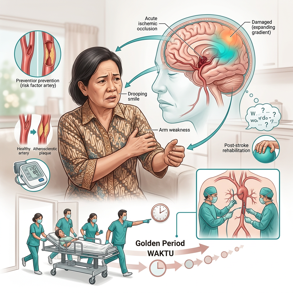 Ilustrasi edukasi: Stroke: Kenali Gejala FAST dan Pentingnya Golden Period